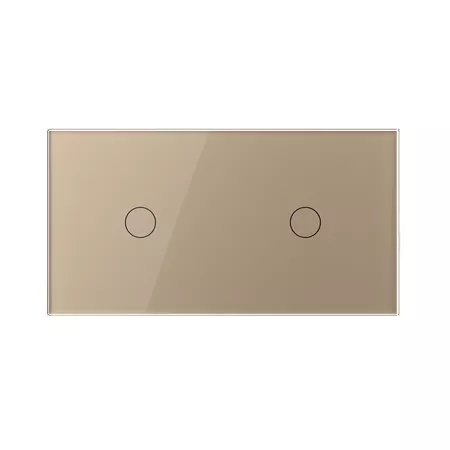Двухклавишный сенсорный выключатель (1-1) золотой